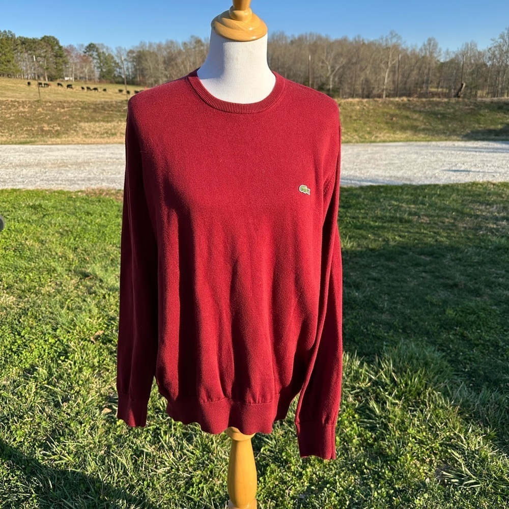 Lacoste Red Crewneck Sweater Classic Style